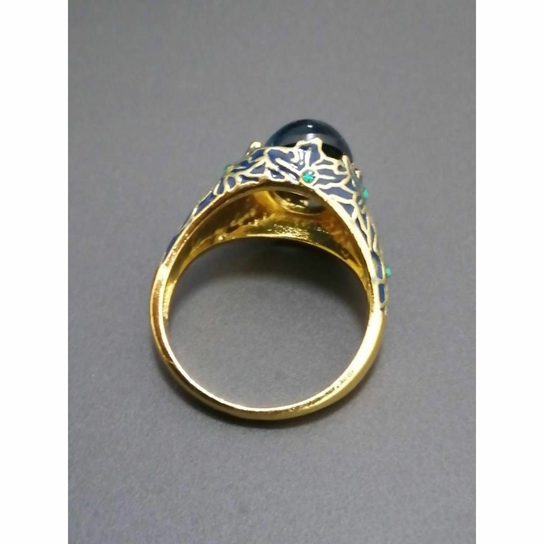 【SALE】リング メンズ レディース ゴールド ブルー 指輪 18号 メンズのアクセサリー(リング(指輪))の商品写真