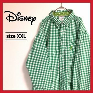 Disney - 90s 古着 ディズニー BDシャツ チェックシャツ ゆるダボ 2XL 