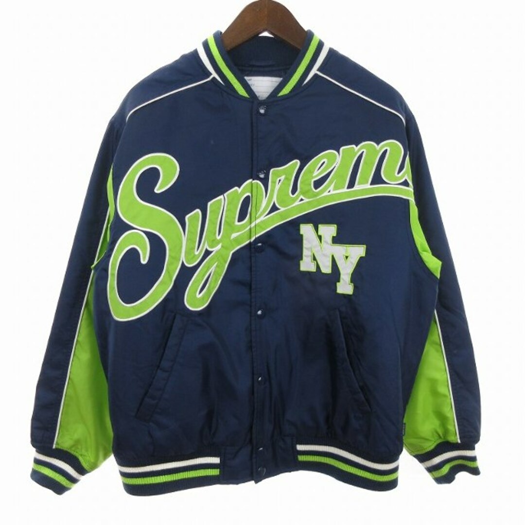 Supreme(シュプリーム)のシュプリーム 20AW 中綿ジャケット スタジャン NY 紺 緑 S ■SM1 メンズのジャケット/アウター(スタジャン)の商品写真