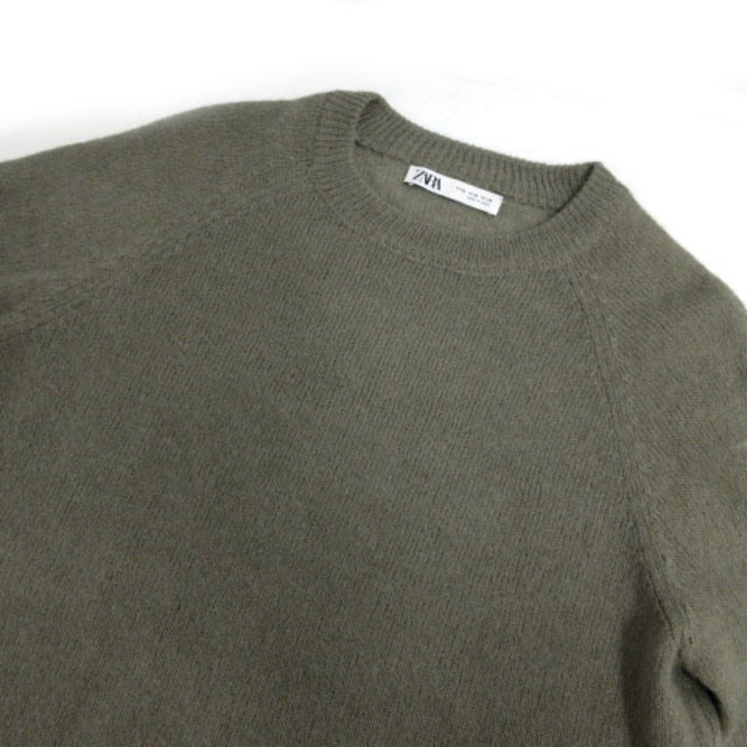 ZARA(ザラ)のZARA ニット セーター シャギーニット ウール混 カーキ系 グレーカーキ M メンズのトップス(ニット/セーター)の商品写真