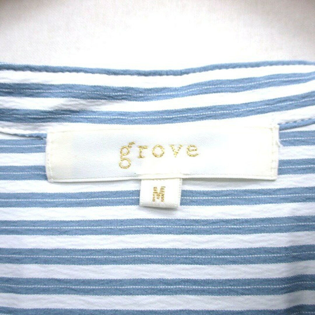 grove(グローブ)のグローブ grove ブラウス シャツ プルオーバー 長袖 ストライプ M レディースのトップス(シャツ/ブラウス(長袖/七分))の商品写真