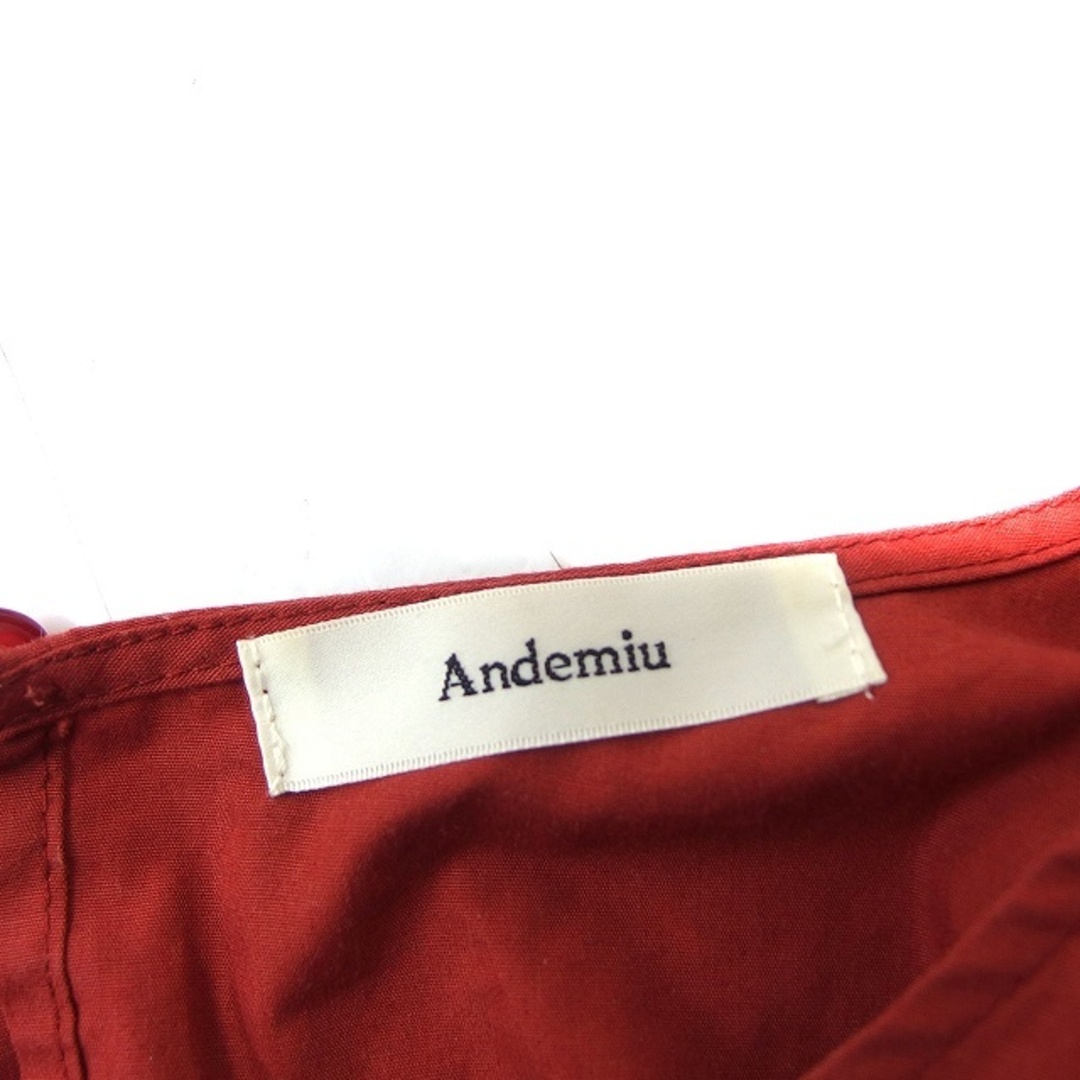 Andemiu(アンデミュウ)のアンデミュウ Andemiu フリル袖 シャツ ブラウス Vネック 無地 F 赤 レディースのトップス(シャツ/ブラウス(半袖/袖なし))の商品写真