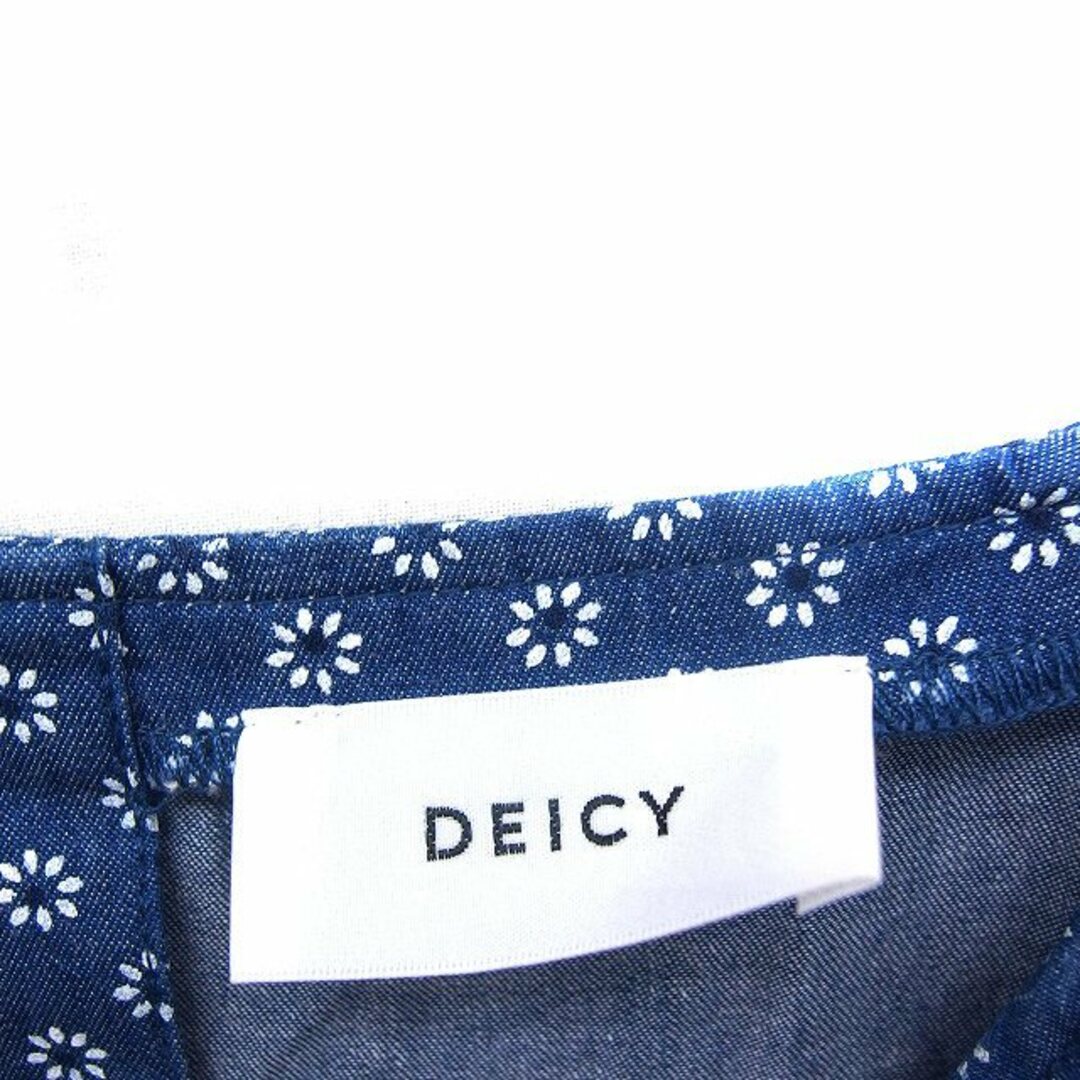 deicy(デイシー)のデイシー deicy 小花柄 シャツ ブラウス ノースリーブ Vネック デニム レディースのトップス(シャツ/ブラウス(半袖/袖なし))の商品写真