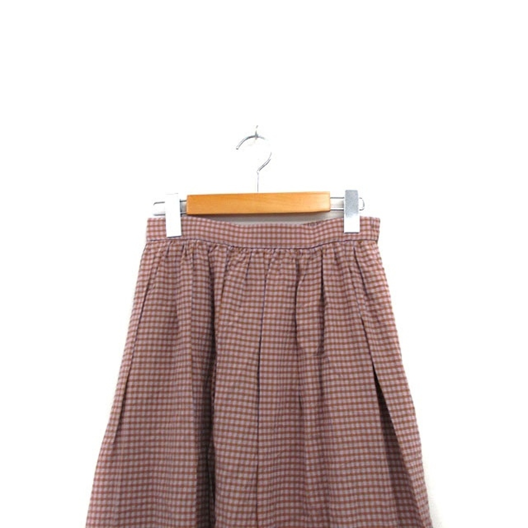 NATURAL BEAUTY BASIC(ナチュラルビューティーベーシック)のナチュラルビューティーベーシック フレア スカート ロング チェック M ピンク レディースのスカート(ロングスカート)の商品写真