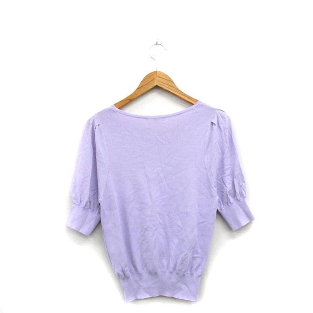 OFUON(オフオン)のオフオン ofuon ニット セーター 五分袖 シンプル パープル 紫 レディースのトップス(ニット/セーター)の商品写真