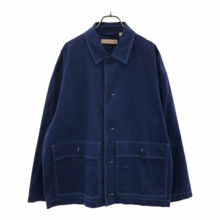 ユニクロ(UNIQLO)のユニクロ マルニ コラボ 長袖 オーバーサイズユーティリティ ジャケット L ブルー UNIQLO ステッチ MARNI メンズ 古着 【240328】(その他)