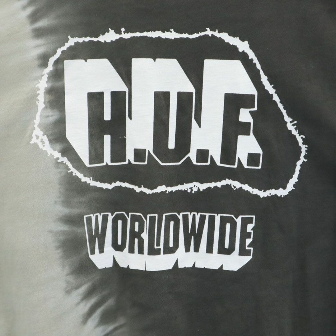 HUF(ハフ)のハフ バックプリント 半袖 Tシャツ M グレー系 HUF メンズ 古着 【240328】 メール便可 メンズのトップス(Tシャツ/カットソー(半袖/袖なし))の商品写真