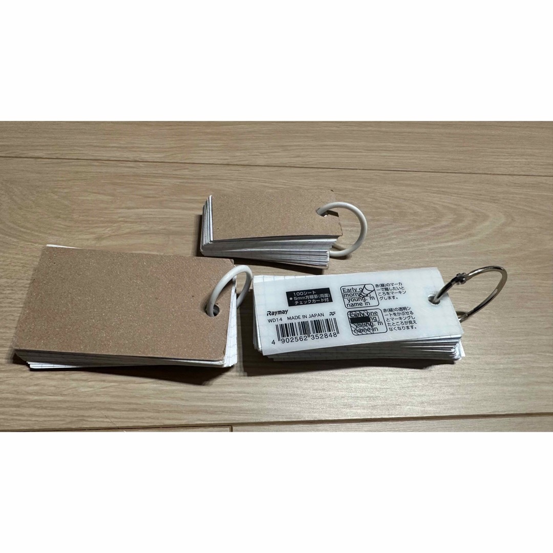 3個セットWORD CARDS 暗記カード 単語カード 暗記帳 単語帳  ハンドメイドの文具/ステーショナリー(その他)の商品写真
