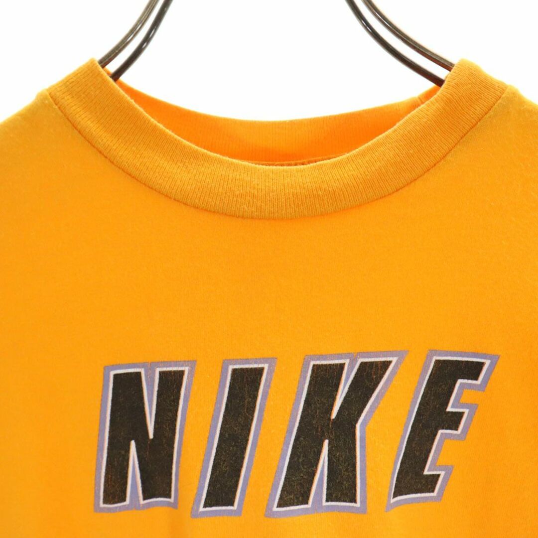 NIKE(ナイキ)のナイキ 90s 00s 白タグ オールド プリント 半袖 Tシャツ オレンジ NIKE キッズ 古着 【240328】 メール便可 キッズ/ベビー/マタニティのキッズ服男の子用(90cm~)(Tシャツ/カットソー)の商品写真