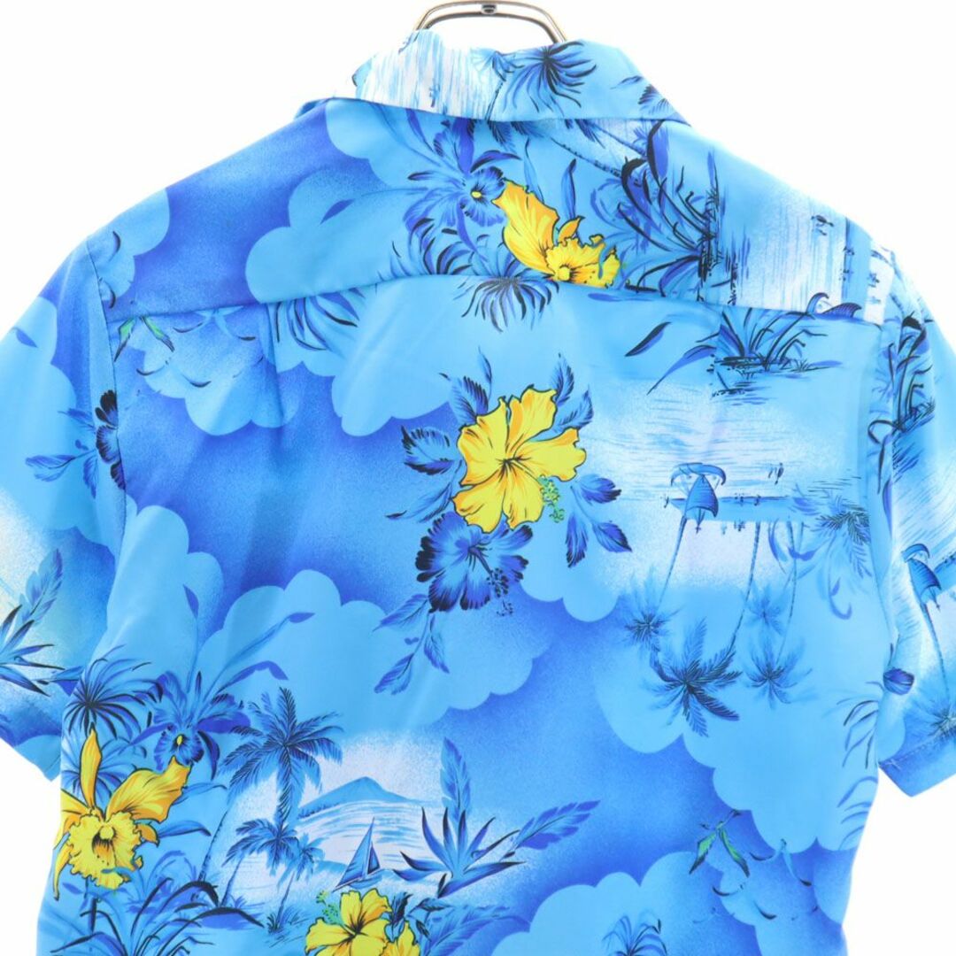 ヴィンテージ 70s 80s ハワイ製 総柄 半袖 アロハシャツ S ブルー ヴィンテージ メンズ 古着 【240328】 メンズのトップス(シャツ)の商品写真