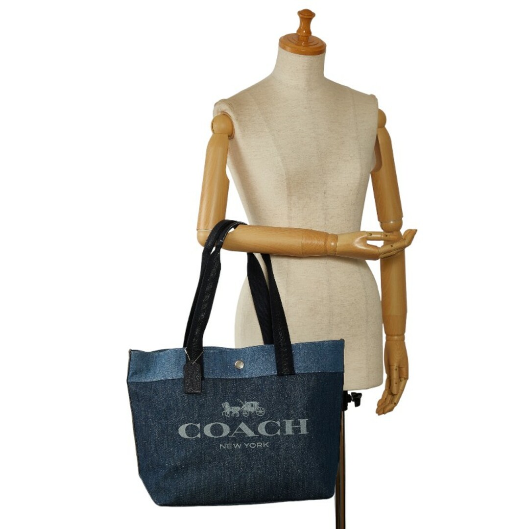 COACH(コーチ)のコーチ ロゴ トートバッグ 91131 デニム レザー レディース COACH 【1-0139437】 レディースのバッグ(トートバッグ)の商品写真