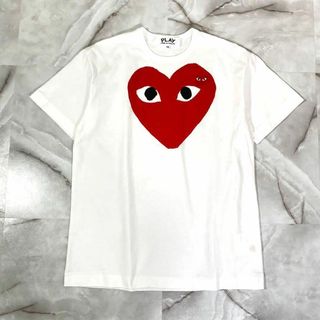 コムデギャルソン(COMME des GARCONS)のプレイコムデギャルソン　23SS ビッグハートロゴTシャツ　ホワイト　XXL(Tシャツ/カットソー(半袖/袖なし))