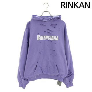 バレンシアガ(Balenciaga)のバレンシアガ  659403 TKVB6 デストロイ加工ロゴミディアムフリースパーカー メンズ XS(パーカー)