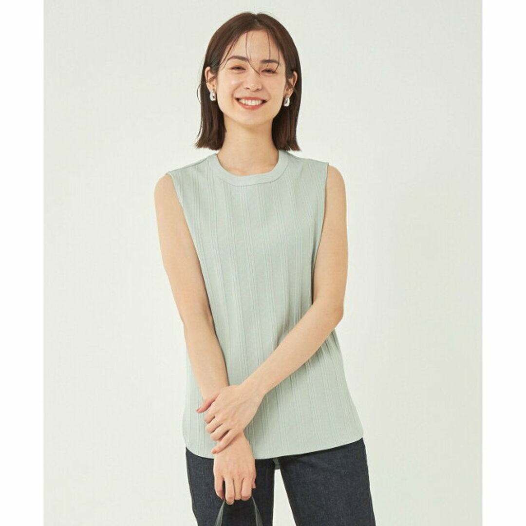 UNITED ARROWS green label relaxing(ユナイテッドアローズグリーンレーベルリラクシング)の【LT.BLUE】【FREE】<1_OF_MINE> GIZA テレコ ノースリーブ カットソー 2 -制菌・部屋干し防臭- レディースのトップス(カットソー(長袖/七分))の商品写真