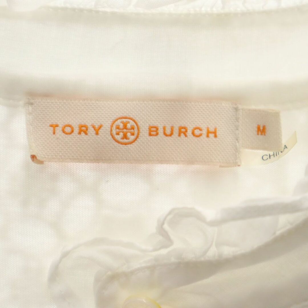 Tory Burch(トリーバーチ)のトリーバーチ レース 半袖 シャツ M 白 Tory Burch レディース 古着 【240328】 レディースのトップス(シャツ/ブラウス(半袖/袖なし))の商品写真