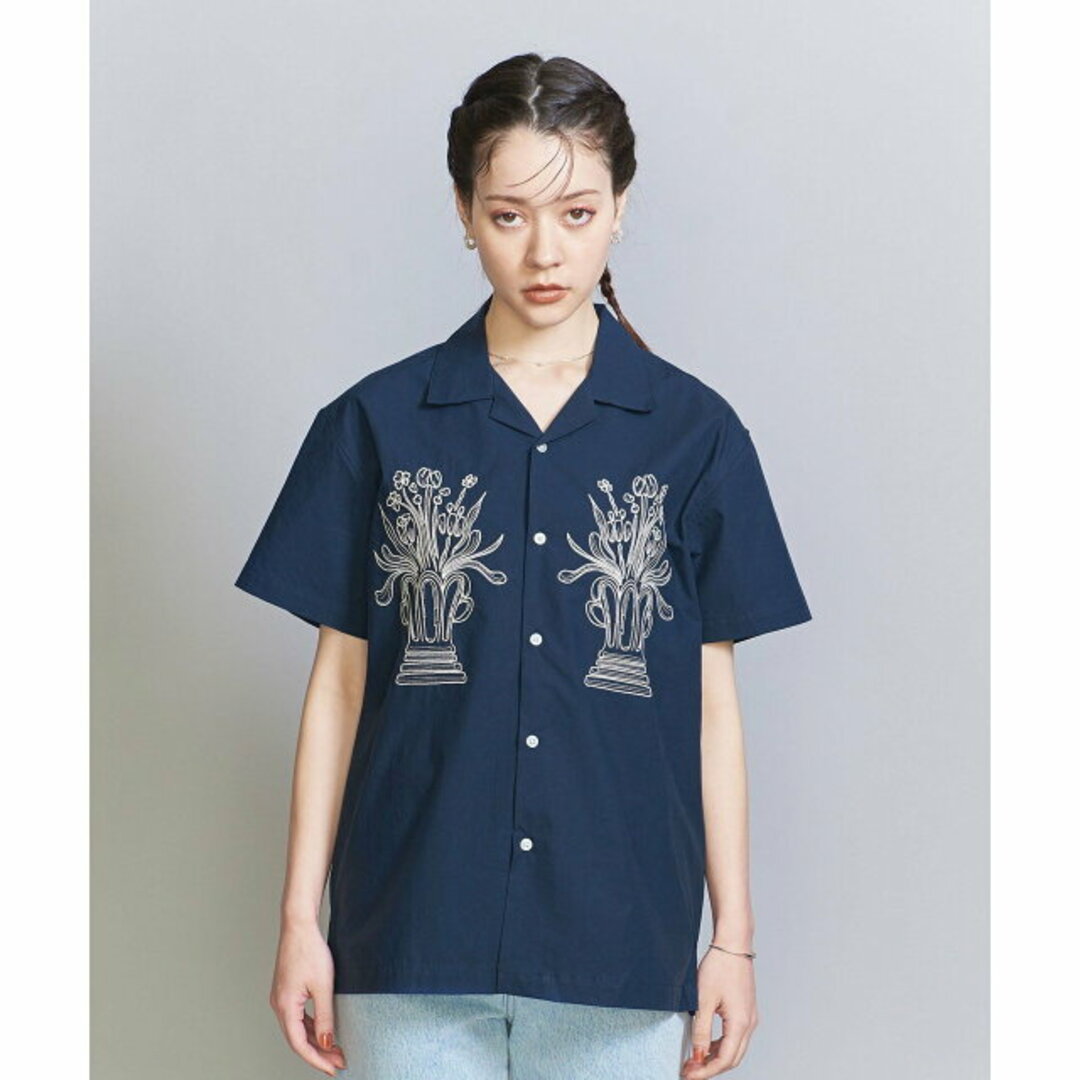 BEAUTY&YOUTH UNITED ARROWS(ビューティアンドユースユナイテッドアローズ)の【NAVY】【M】<WAVE UNION>エンブロイダリー シャツ レディースのトップス(シャツ/ブラウス(長袖/七分))の商品写真