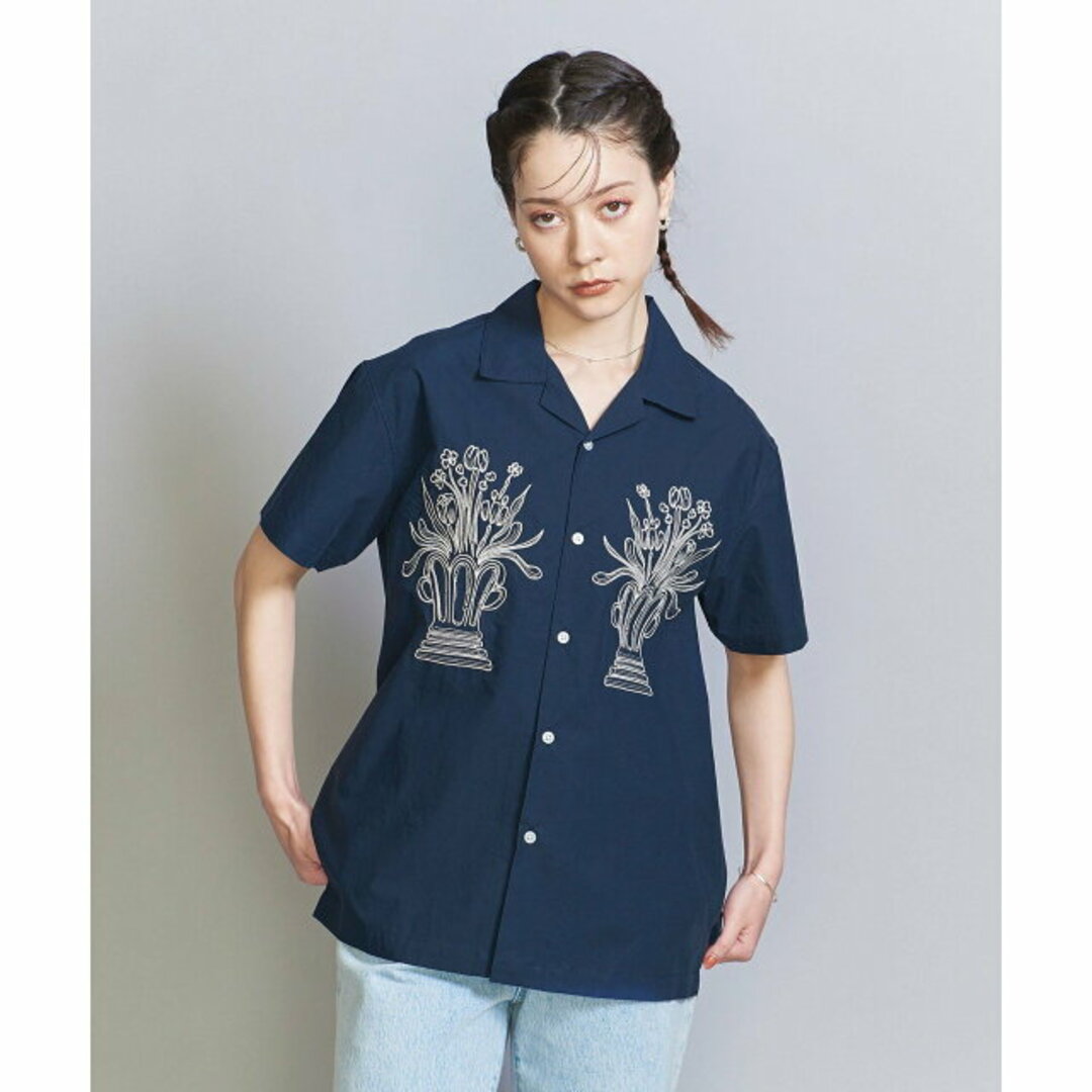 BEAUTY&YOUTH UNITED ARROWS(ビューティアンドユースユナイテッドアローズ)の【NAVY】【M】<WAVE UNION>エンブロイダリー シャツ レディースのトップス(シャツ/ブラウス(長袖/七分))の商品写真