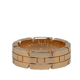 カルティエ(Cartier)の美品 カルティエ タンクフランセーズ スモール リング 指輪 #48 K18PG ピンクゴールド レディース CARTIER 【1-0142666】(リング(指輪))