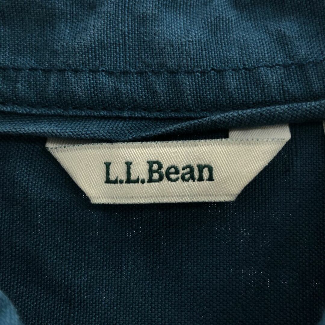 L.L.Bean(エルエルビーン)のエルエルビーン リネンブレンド 7分袖 シャツワンピース M ブルー系 L.L.Bean アウトドア レディース 古着 【240328】 レディースのワンピース(その他)の商品写真