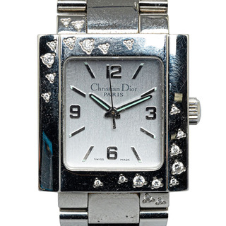 ディオール(Dior)のディオール リヴァ ダイヤベゼル 21Pダイヤ 腕時計 D98-1014 クオーツ ホワイト文字盤 ステンレス レディース Dior 【1-0143369】(腕時計)