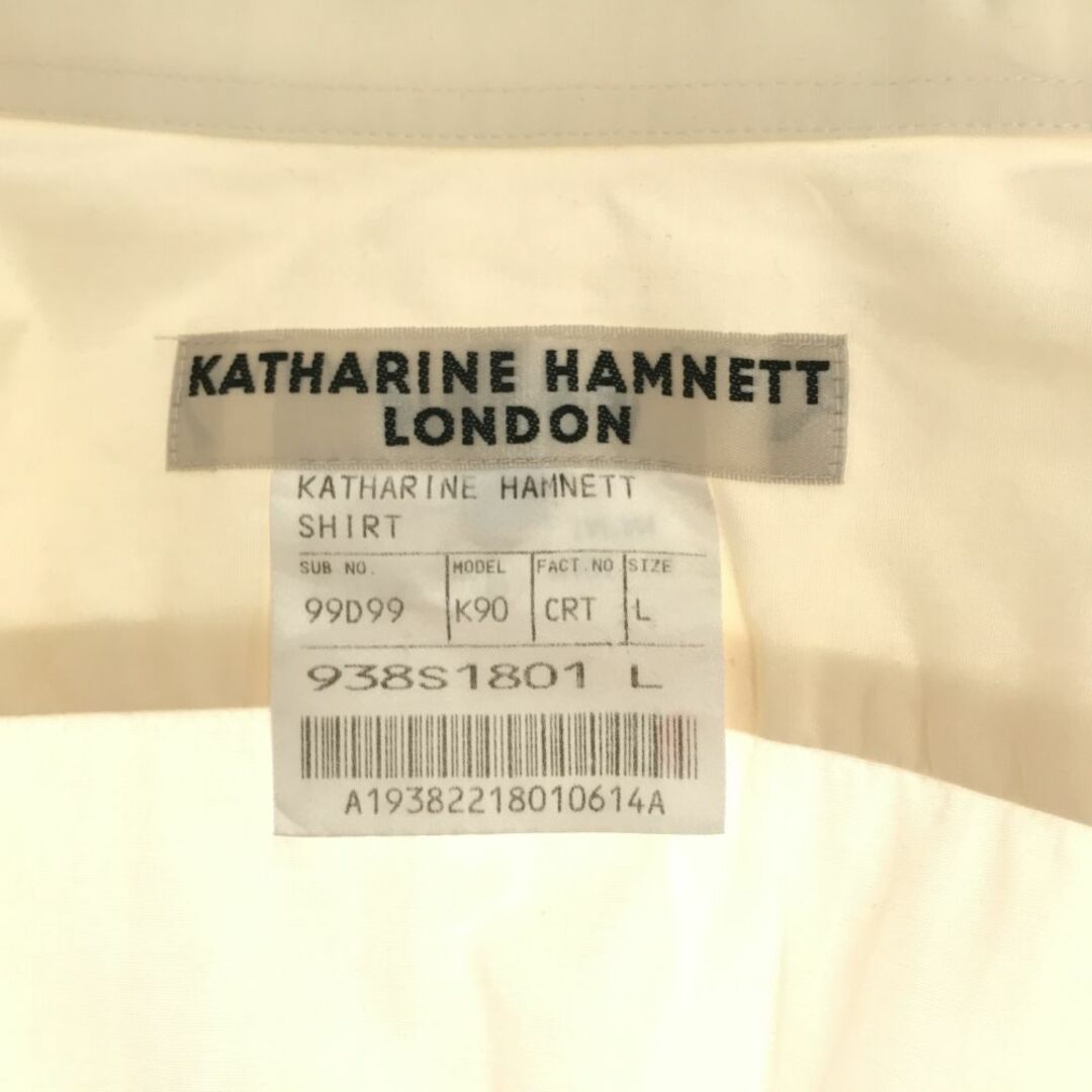 キャサリンハムネットロンドン 日本製 長袖 シャツ L ホワイト系 KATHARINE HAMNETT LONDON メンズ 古着 【240328】 メンズのトップス(シャツ)の商品写真