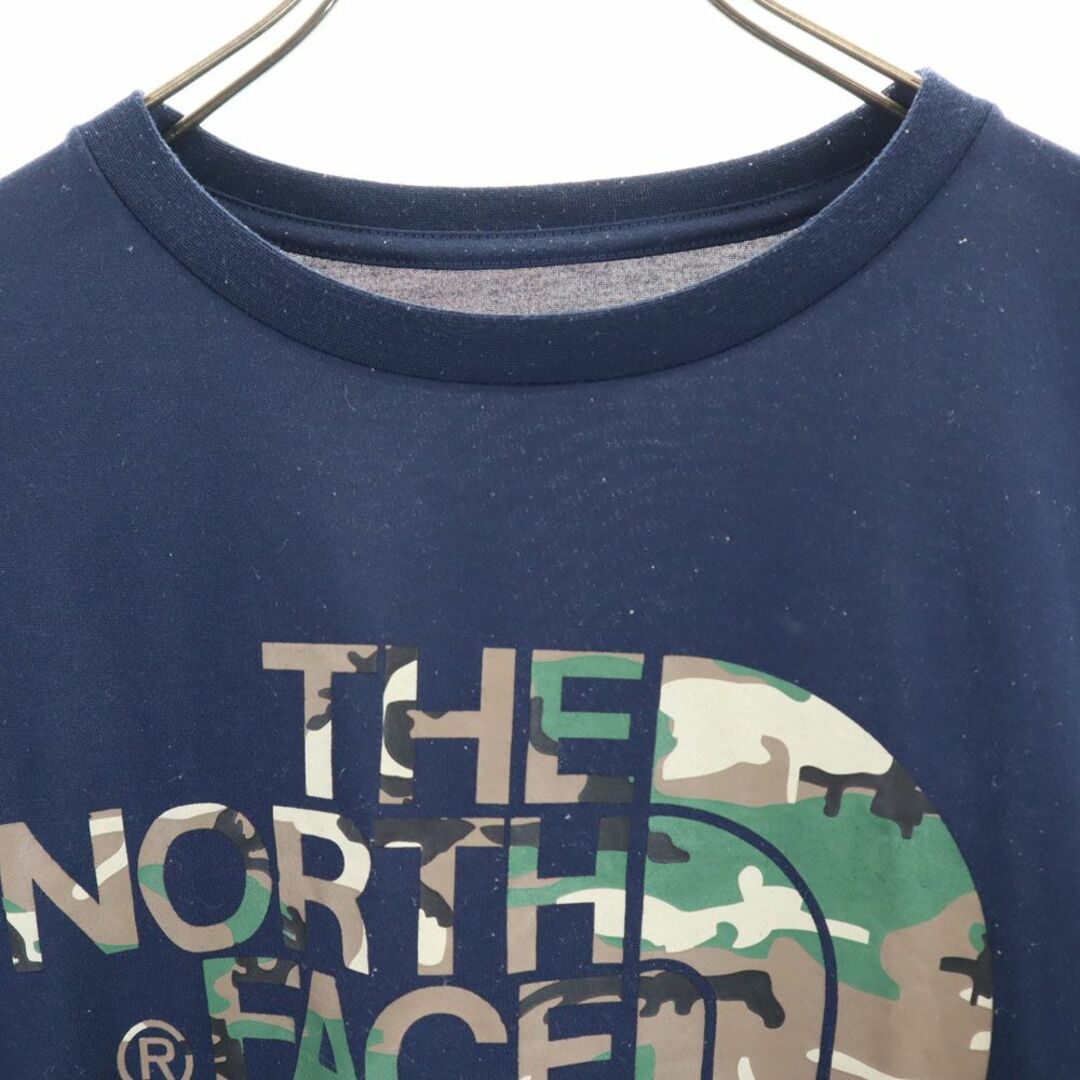 THE NORTH FACE(ザノースフェイス)のザノースフェイス NT31622 アウトドア プリント 半袖 Tシャツ L ネイビー THE NORTH FACE メンズ 古着 【240328】 メール便可 メンズのトップス(Tシャツ/カットソー(半袖/袖なし))の商品写真