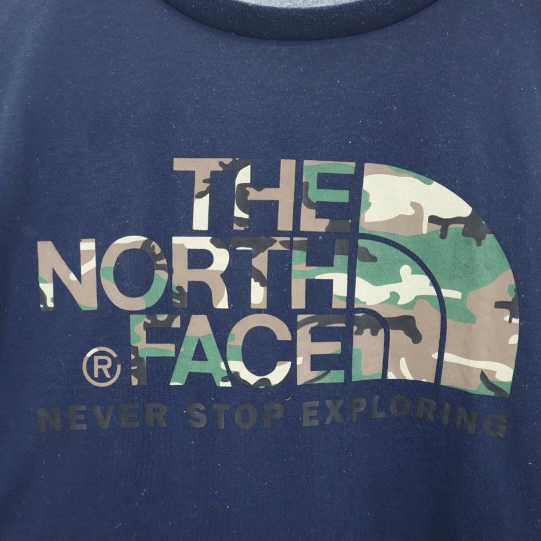 THE NORTH FACE(ザノースフェイス)のザノースフェイス NT31622 アウトドア プリント 半袖 Tシャツ L ネイビー THE NORTH FACE メンズ 古着 【240328】 メール便可 メンズのトップス(Tシャツ/カットソー(半袖/袖なし))の商品写真