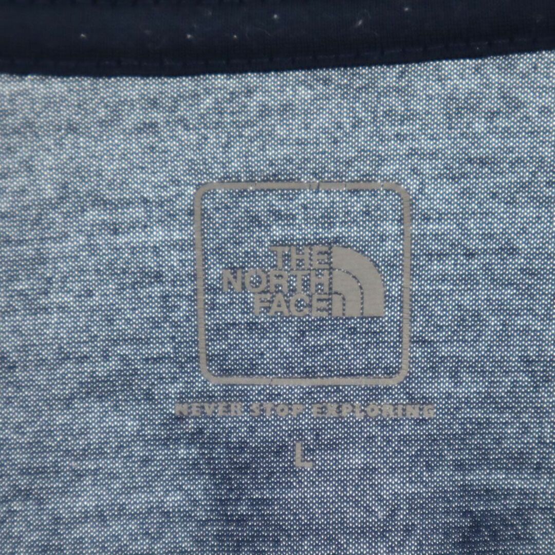 THE NORTH FACE(ザノースフェイス)のザノースフェイス NT31622 アウトドア プリント 半袖 Tシャツ L ネイビー THE NORTH FACE メンズ 古着 【240328】 メール便可 メンズのトップス(Tシャツ/カットソー(半袖/袖なし))の商品写真