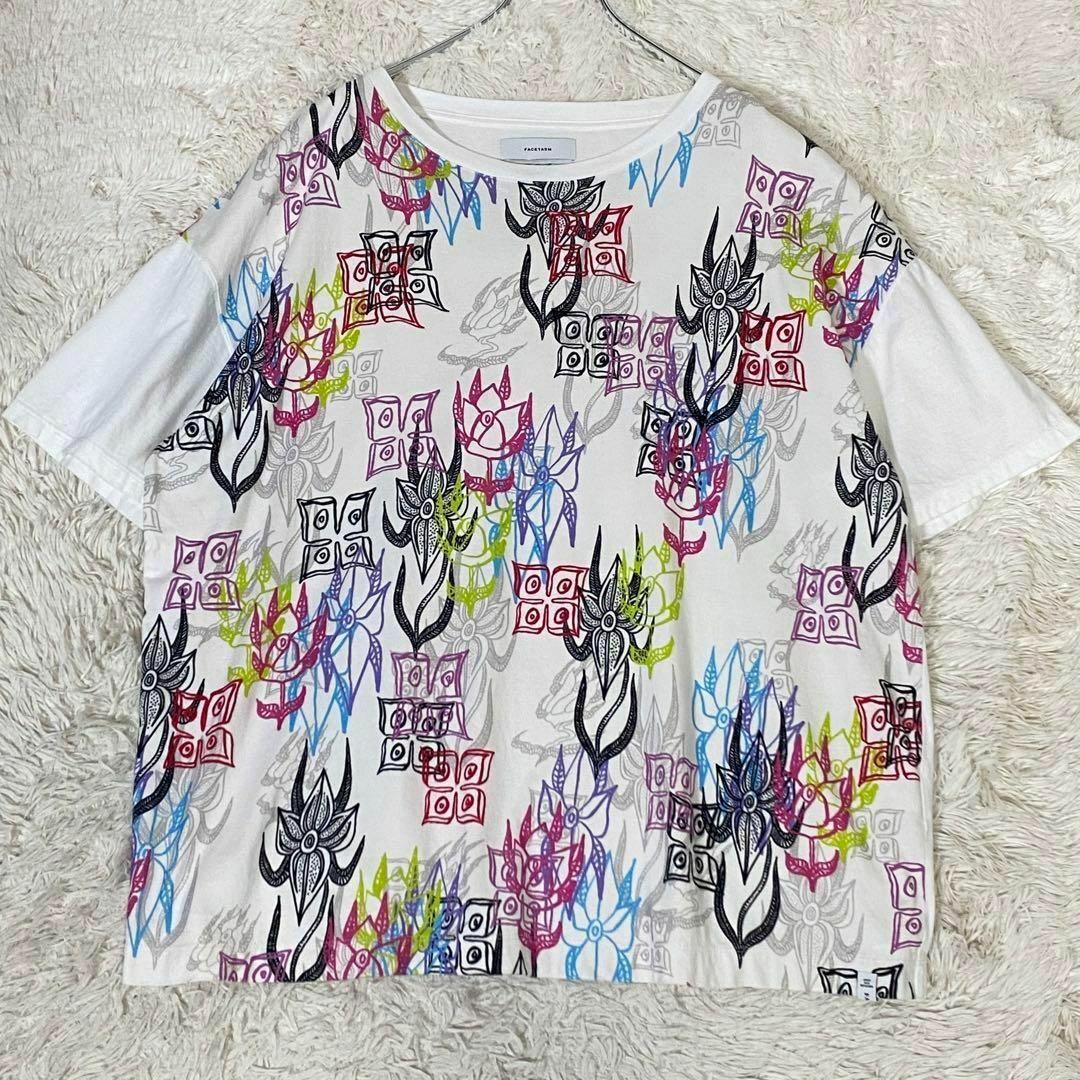 FACETASM(ファセッタズム)のファセッタズム　FLORAL BIG TEE ビッグシルエット　白　5 メンズのトップス(Tシャツ/カットソー(半袖/袖なし))の商品写真