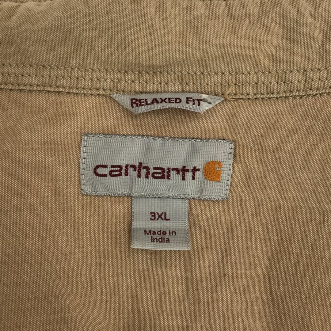 carhartt(カーハート)のカーハート 長袖 ボタンダウンシャツ 3XL ベージュ Carhartt ビッグサイズ メンズ 古着 【240328】 メンズのトップス(シャツ)の商品写真