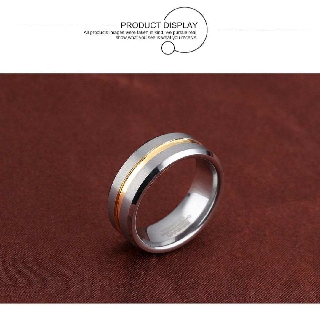 A218 リング シルバー ゴールド 指輪 タングステン メンズ 8mm メンズのアクセサリー(リング(指輪))の商品写真