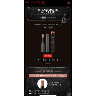 ケイト(KATE)のケイト スチームヌードマットリップ(口紅)