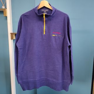 ラルフローレン　ロンT USA製　ハーフジップ　ブルー　S メンズ　レディース(Tシャツ/カットソー(七分/長袖))