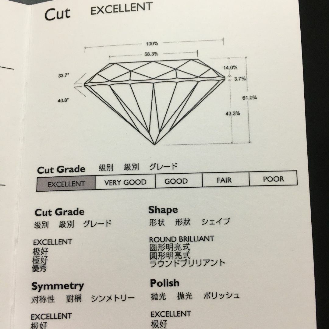 美品 ダイヤモンド リング 0.21カラット サイズ１０号 10号 鑑定書付き  レディースのアクセサリー(リング(指輪))の商品写真