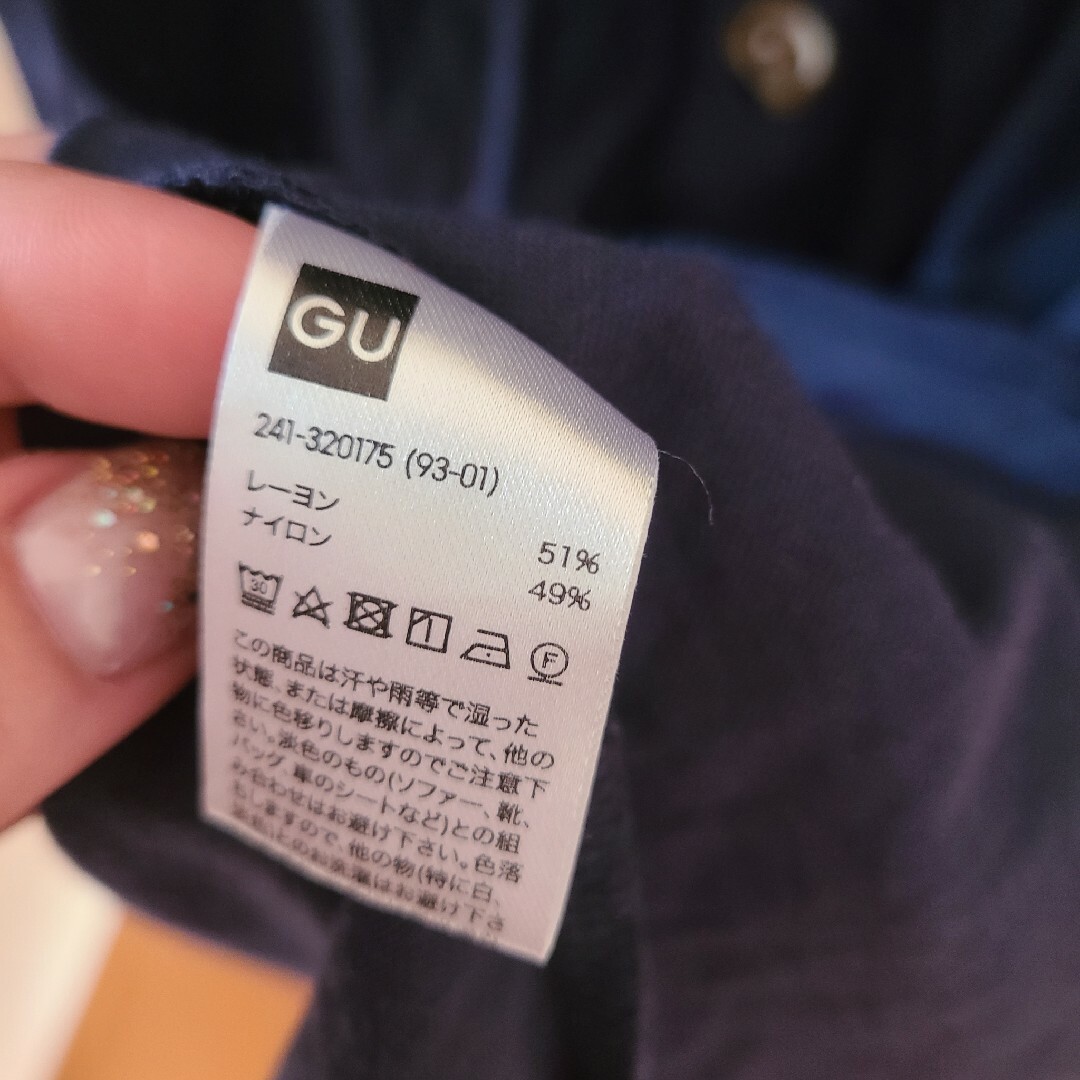 GU(ジーユー)のGU　ワンピース　XL　紺　中古 レディースのワンピース(ひざ丈ワンピース)の商品写真