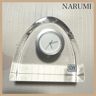 ナルミ(NARUMI)のグラスワークスナルミ アーチ クロック 置き時計 ガラス 透明 インテリア(置時計)