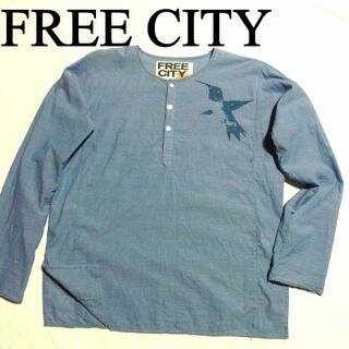 FREE CITY フリーシティ ヘンリーネック インディゴ染め シャツ 1(シャツ)