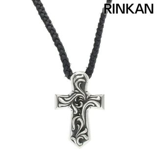 クロムハーツ(Chrome Hearts)のクロムハーツ  VULCAN CROSS LG LB/ラージバルカンクロス Wレザーブレイド/シルバーネックレス メンズ(ネックレス)