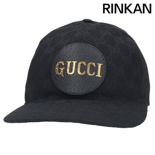 グッチ(Gucci)のグッチ  576253 4HG53 レザーロゴワッペンGG柄帽子 メンズ L(帽子)