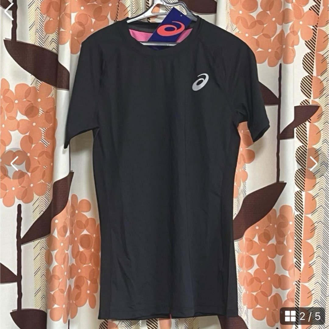 asics(アシックス)のasix アシックス　レディース　半袖 Tシャツ　ブラック　黒　LL トップス レディースのトップス(Tシャツ(半袖/袖なし))の商品写真