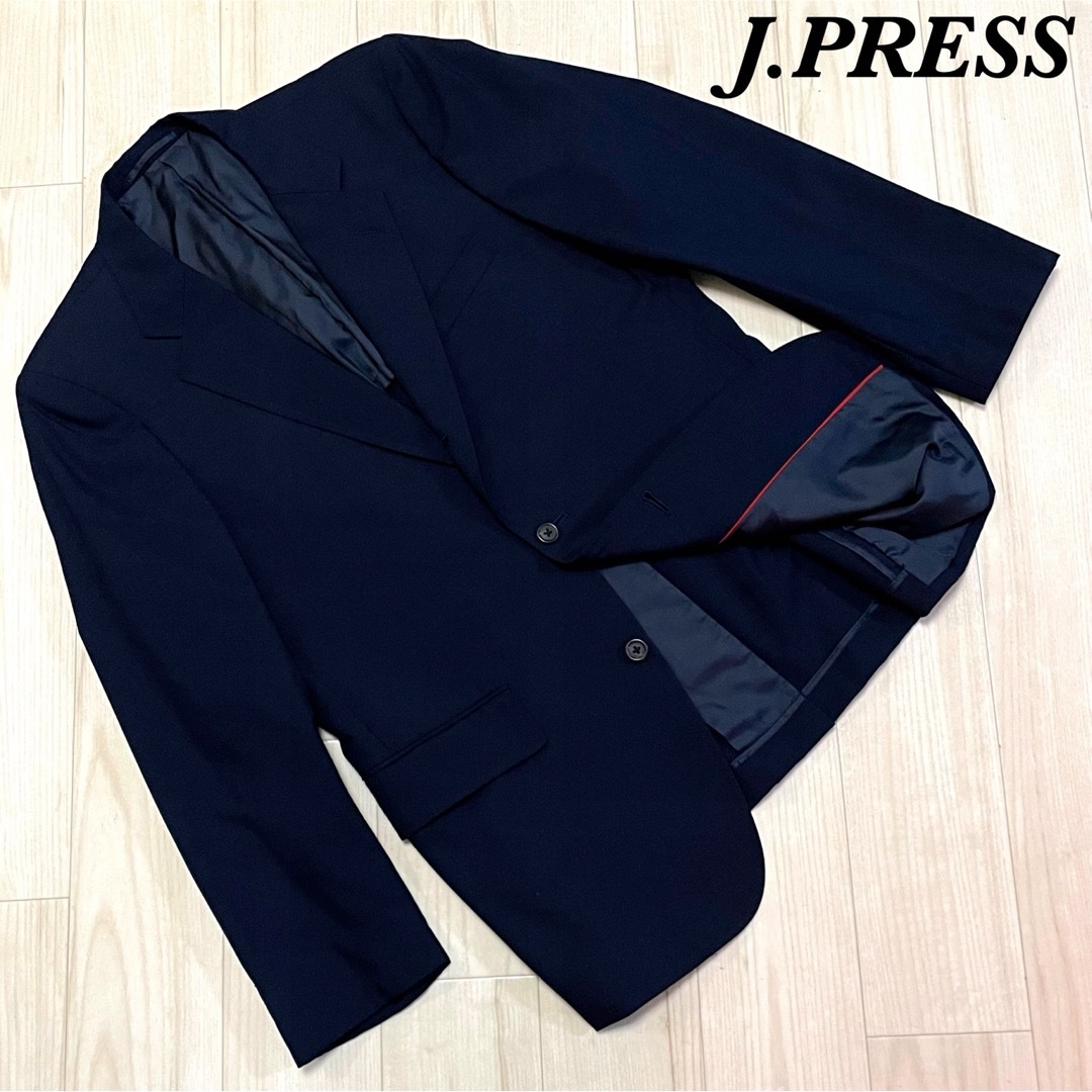 J.PRESS(ジェイプレス)のJ.PRESS ジェイプレス テーラードジャケット ネイビー Lサイズ 大人気 メンズのジャケット/アウター(テーラードジャケット)の商品写真