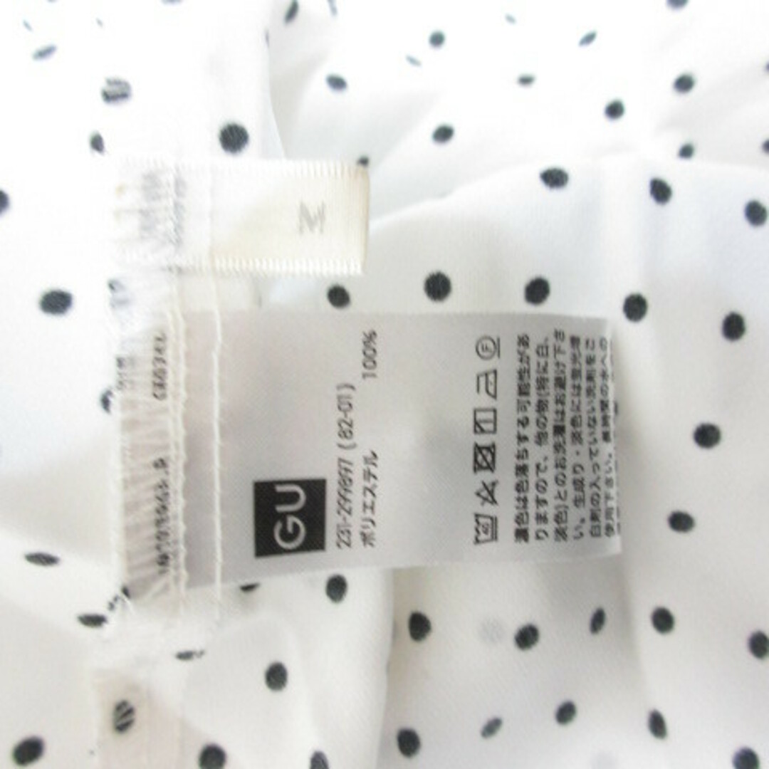 GU(ジーユー)のジーユー GU 半袖 ドット柄 ワンピース M 白 ホワイト アンダードレス付き レディースのワンピース(ひざ丈ワンピース)の商品写真