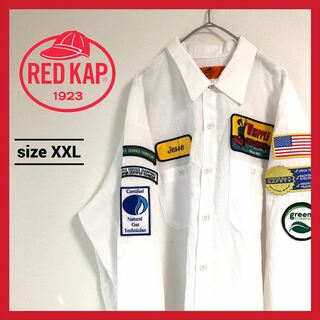 レッドキャップ(RED KAP)の90s 古着 レッドキャップ 長袖シャツ ワッペン ワークシャツ 2XL (シャツ)