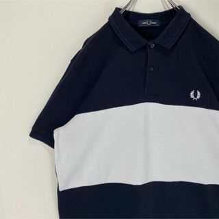 フレッドペリー(FRED PERRY)のフレッドペリー　ポロシャツ　ワンポイントロゴ　半袖シャツ　ボーダー　XLサイズ(ポロシャツ)