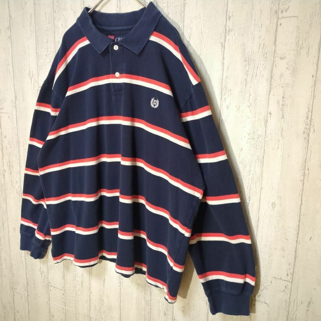 CHAPS(チャップス)のチャップス【CHAPS ラルフローレン】ボーダー　長袖ポロシャツ　90s メンズのトップス(ポロシャツ)の商品写真