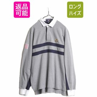 ラルフローレン(Ralph Lauren)の90s ポロスポーツ ラルフローレン 長袖 ラガーシャツ メンズ L 古着 ポロ 90年代 オールド POLO SPORT ラグビー ワンポイント 胸 ボーダー(シャツ)