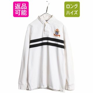 ラルフローレン(Ralph Lauren)の90s ポロ ラルフローレン 長袖 ラガーシャツ メンズ L / 古着 90年代 オールド ラグビー 長袖シャツ ヘビーウェイト コットン 胸 ボーダー(シャツ)