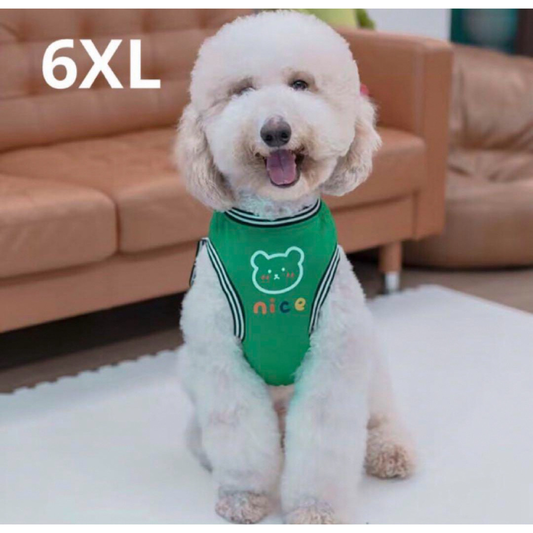 【ペット用】大型犬用　犬服　メッシュ素材タンクトップ　グリーン6XL その他のペット用品(犬)の商品写真