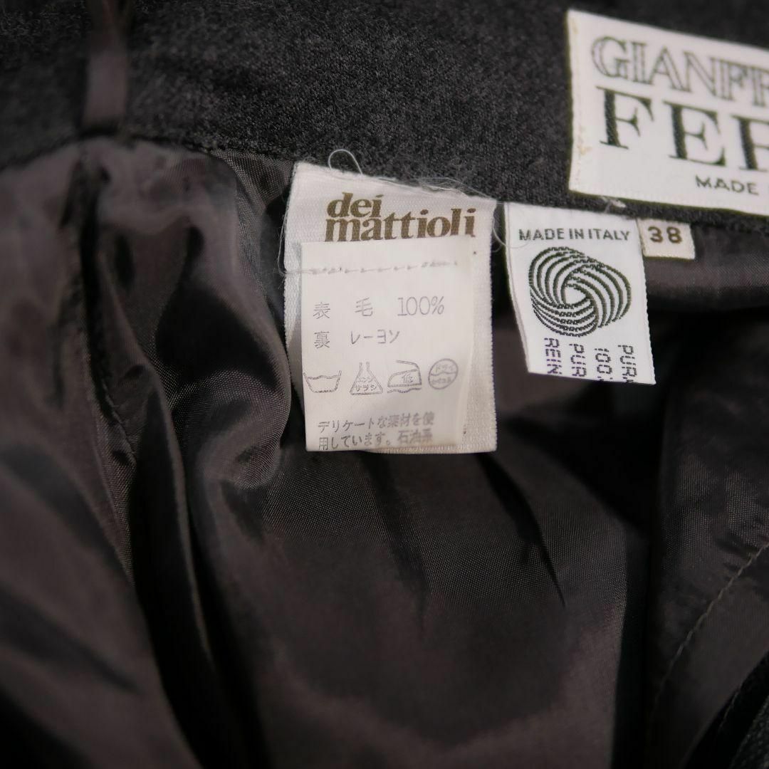 Gianfranco FERRE(ジャンフランコフェレ)の美品 ジャンフランコフェレ タイト スカート 膝丈 スリット ウール M グレー レディースのスカート(ひざ丈スカート)の商品写真