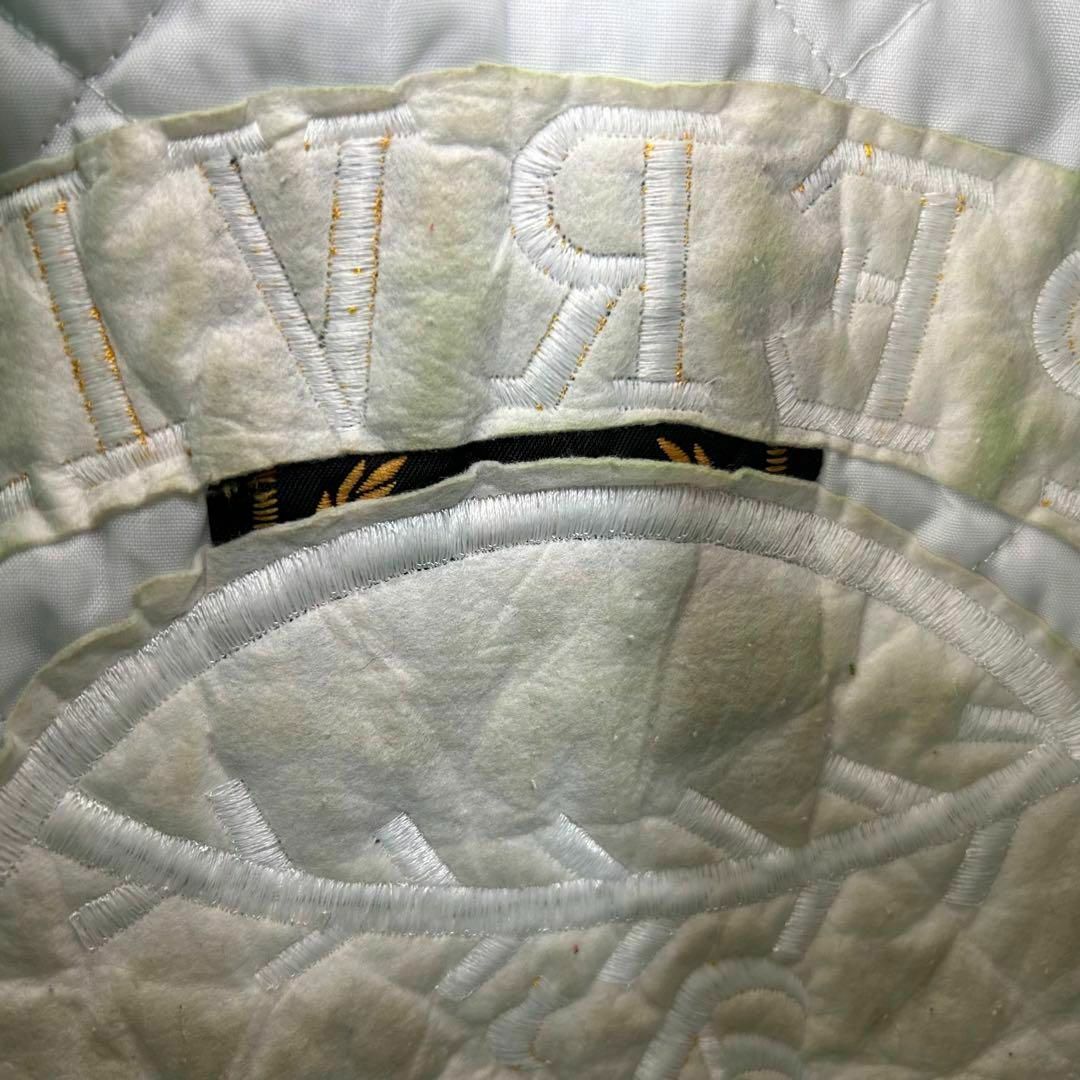 MLB(メジャーリーグベースボール)のMLB 刺繍チームロゴ アスレチックス リブライン スタジャン グリーンXL相当 メンズのジャケット/アウター(スタジャン)の商品写真
